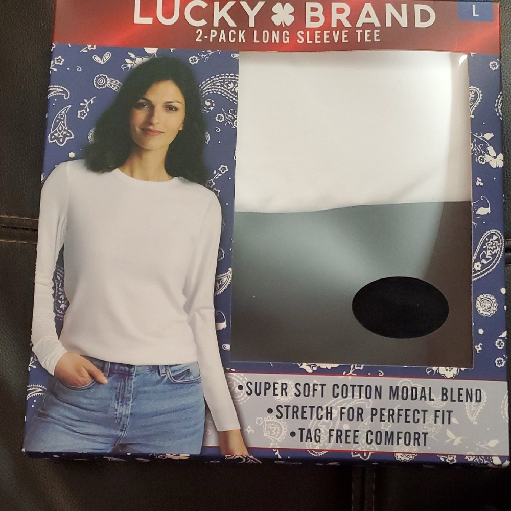 Lucky Brand Women's Classic White Long Sleeve Tee
